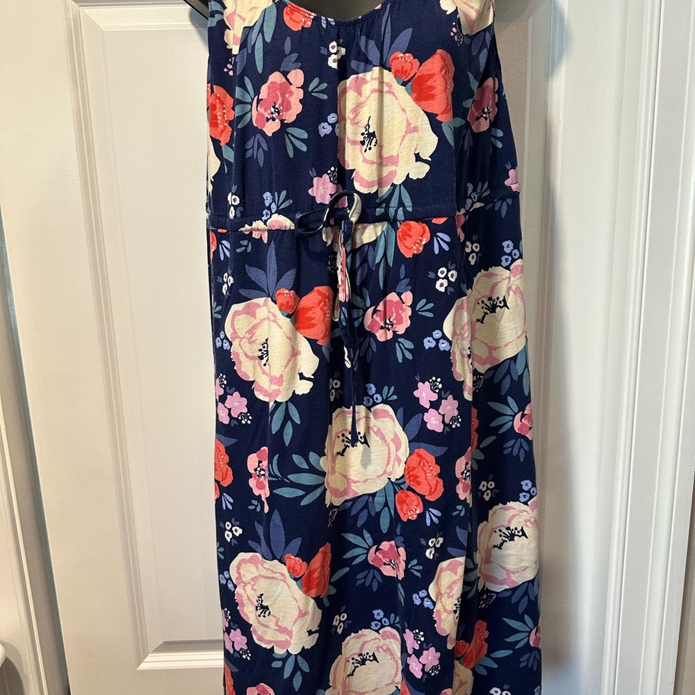 Floral Kids Dress - Navy and Pink